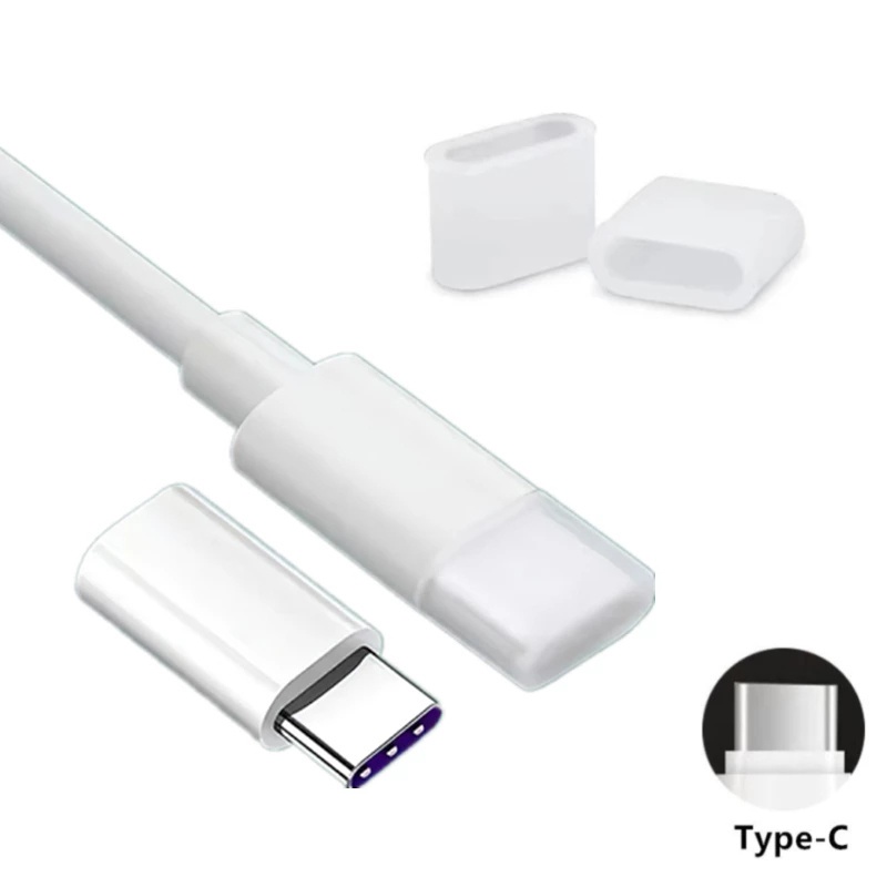 Nắp Silicon Trong Suốt Bọc Cổng Sạc Type-C Chống Bụi Bẩn Tiện Dụng