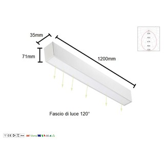 Đèn Led hộp thả trần 35x1200 24W