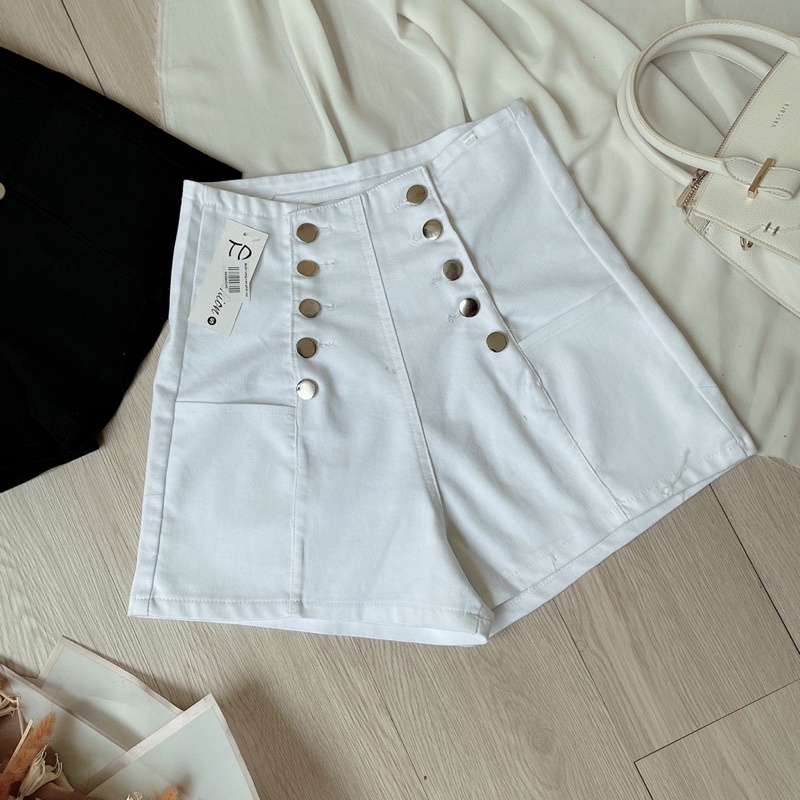Quần lưng cao phối nút chất kaki 10 nút - B6U