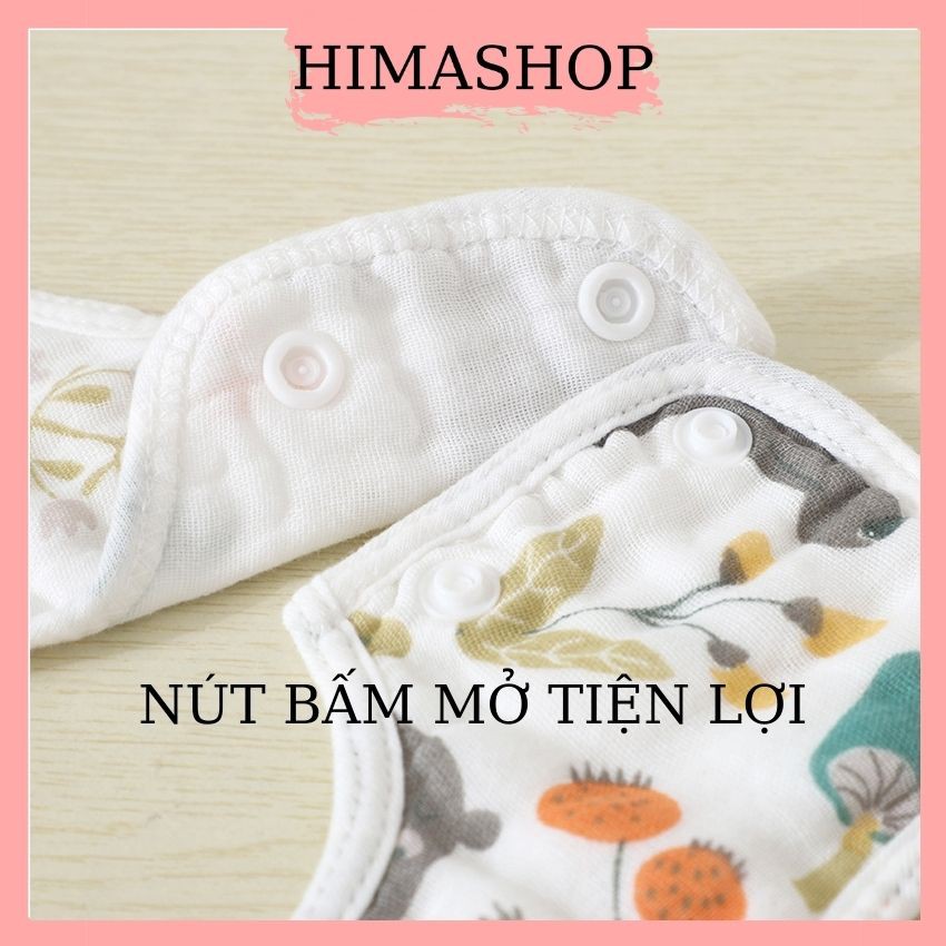 Yếm Ăn Dặm Xoay Tròn 2 Mặt Cho Bé Loại Dày 8 Lớp Không Xù Sợi Vải HIMASHOP H006