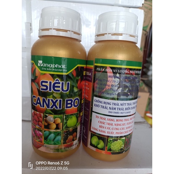 SIÊU CANXI BO làm dai cuống, chống rụng hoa rụng trái, thối trái, cứng cây xanh lá, quả đẹp