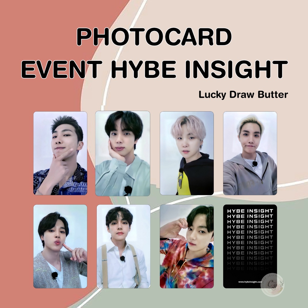 Thẻ Card Bo Góc Thành Viên BTS-LUCKY DRAW BUTTER HYBE INSIGHT EVENT - Giấy C300 Cứng Cáp - Cán Sần Xịn [F