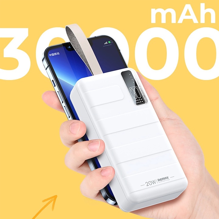 Pin dự phòng sạc nhanh Remax RPP-506 Noah Series 30000mAh an toàn đi máy bay - hỗ trợ QC 22.5W và PD 20W (2 màu)