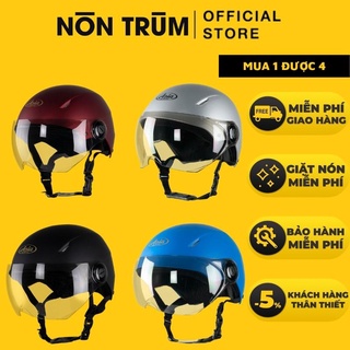 Mũ bảo hiểm 1/2 asia mt155k, nón bảo hiểm có kính chính hãng - nón trùm