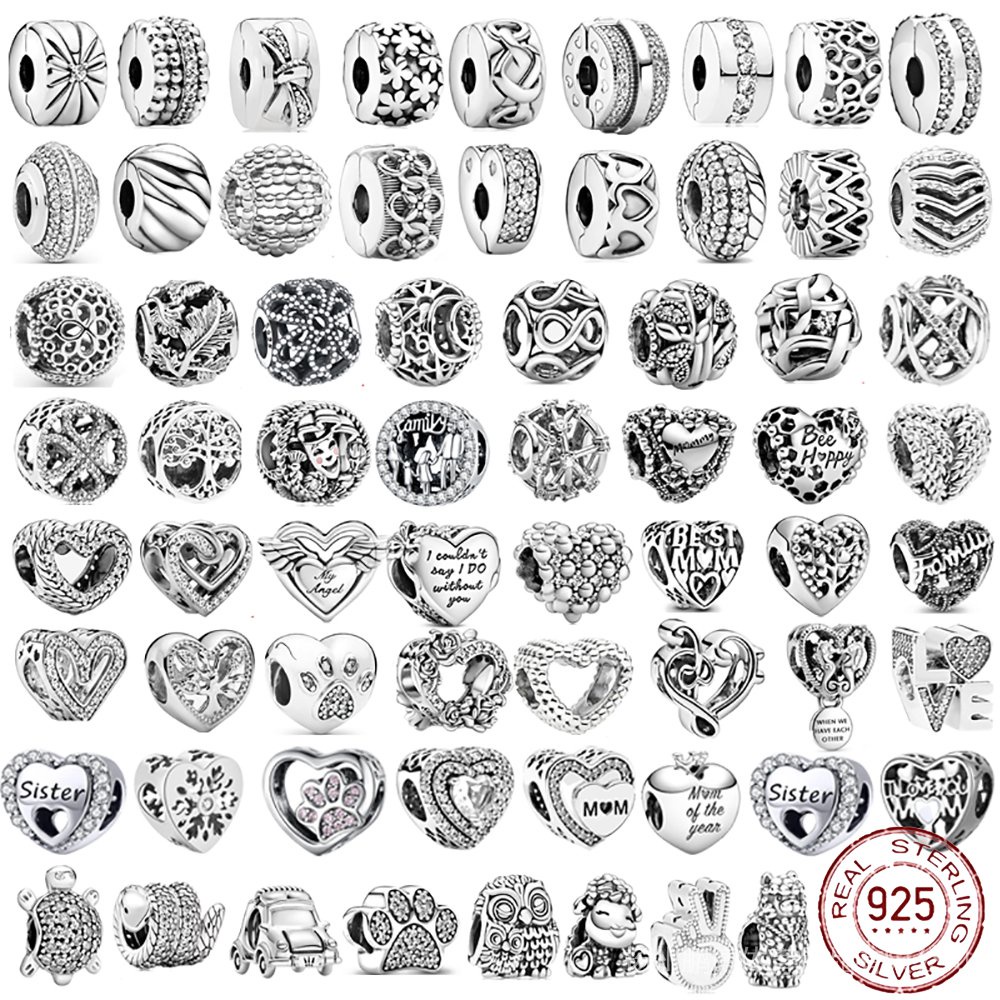 Hạt charm bạc 925 thiết kế thời trang nhiều mẫu mã thích hợp cho vòng tay Pandora