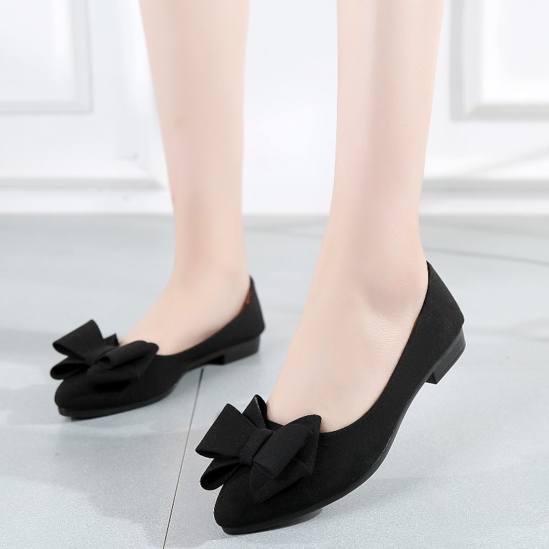 [FORM RỘNG] Giày búp bê đính nơ mũi nhọn chất đẹp kiểu dáng sang trọng | BigBuy360 - bigbuy360.vn