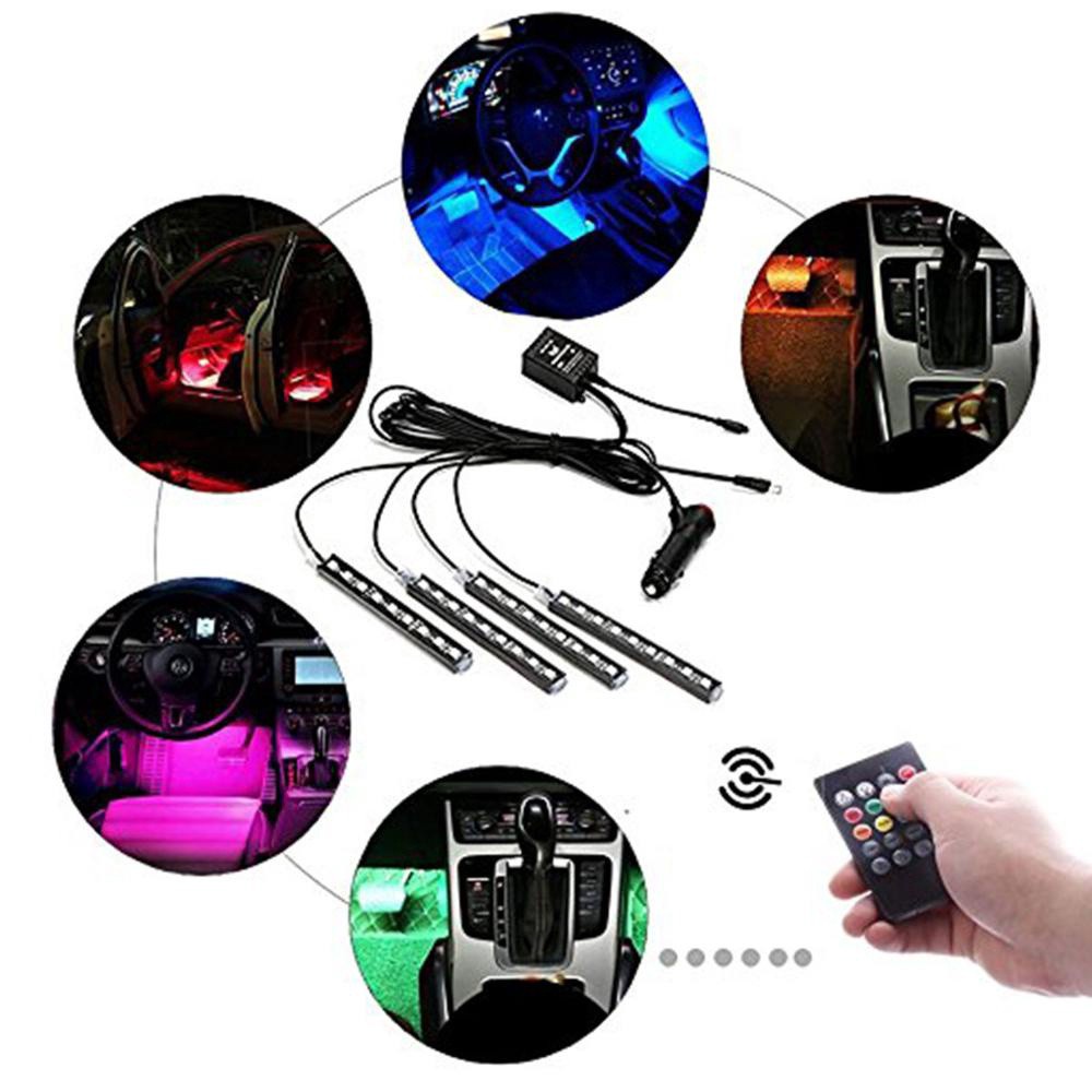 Dải Đèn LED RGB Nhiều Màu Trang Trí Nội Thất Xe Hơi