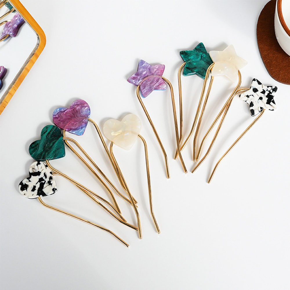 Trâm Cài Tóc Kim Loại Hình Chữ U Nhiều Màu Cho Nữ