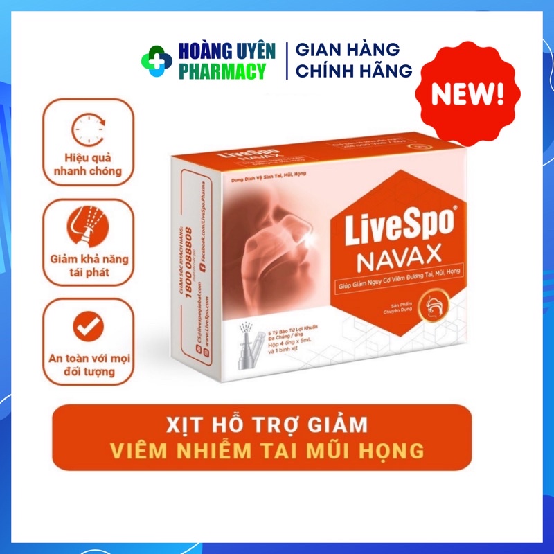 Xịt mũi bào tử lợi khuẩn Livespo Navax hỗ trợ đường hô hấp khoẻ mạnh