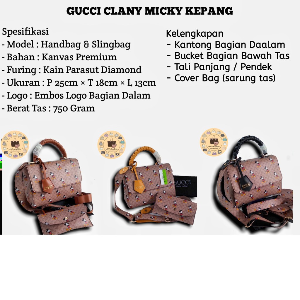 Gc Túi Đeo Chéo Gucci Họa Tiết Chuột Mickey Xinh Xắn