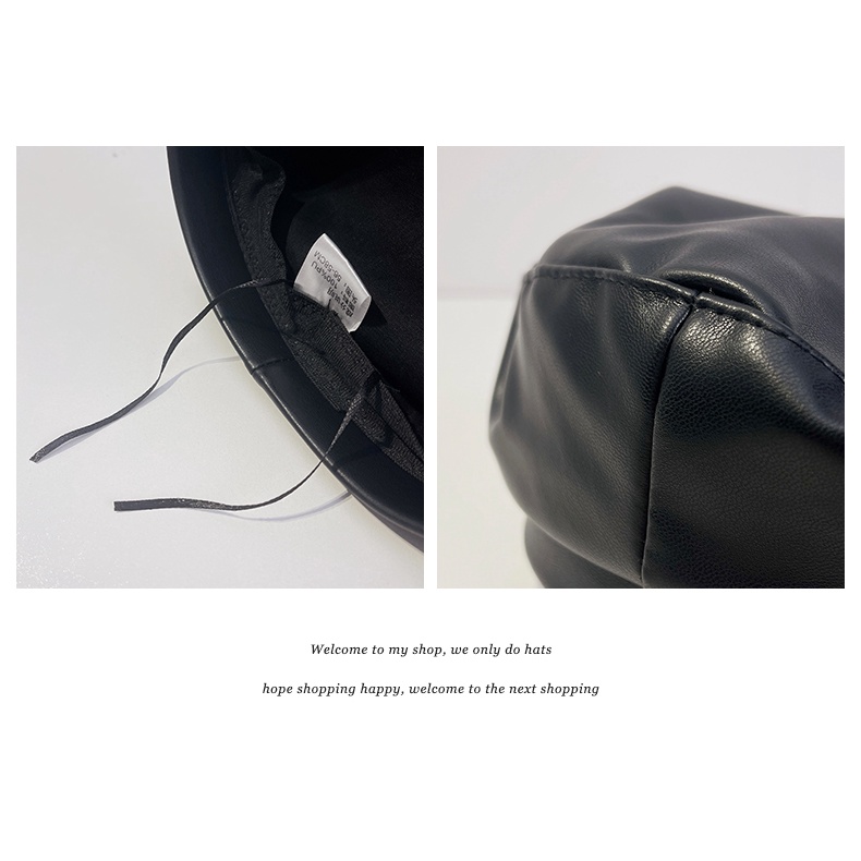 Mũ nồi da màu trơn phong cách Hàn Quốc thời trang thu đông cho nữ