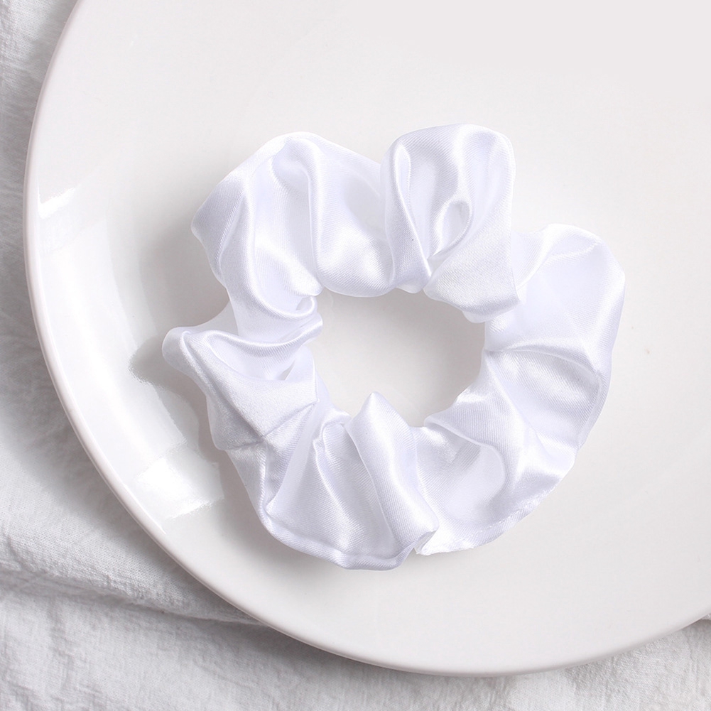 Đồ buộc tóc bằng lụa satin co giãn trơn màu thời trang cho nữ Hair Scrunchies