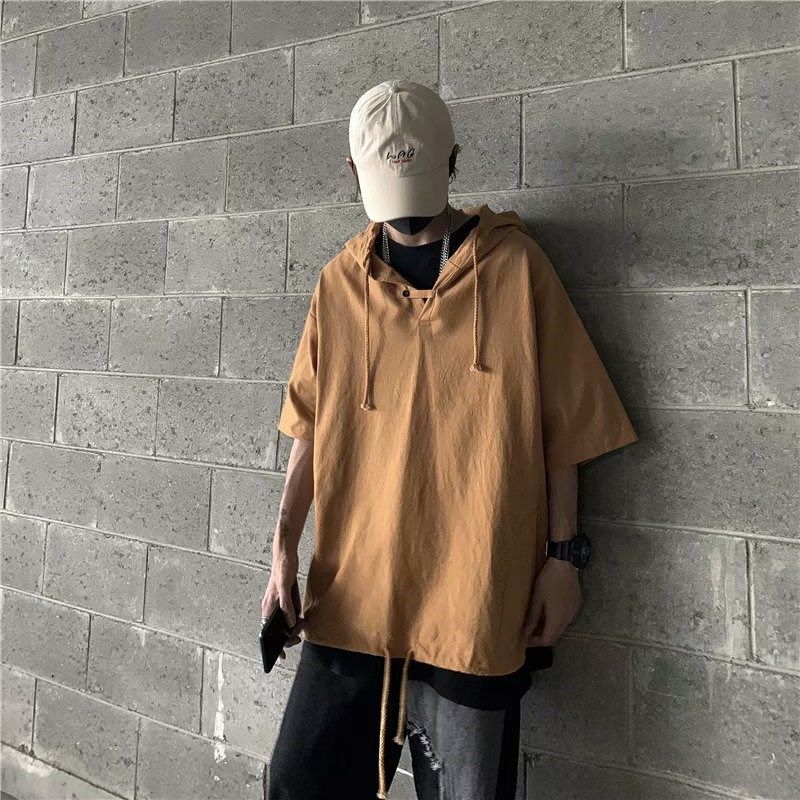 Áo Hoodie Tay Ngắn Thời Trang Phong Cách Năng Động Cho Nam