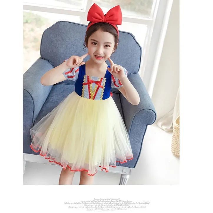Đầm Công Chúa Bạch Tuyết Thiết Kế Mới Xinh Xắn Thời Trang Mùa Hè Dành Cho Bé Gái