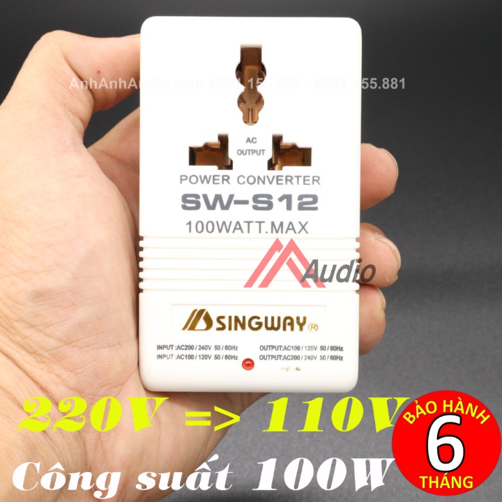 Đổi Điện 220v ra 110V , Công Suất 100W SingWay