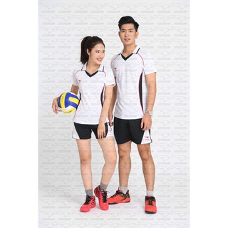 Quần Áo Bóng Chuyền HIWING Cao Cấp Nam Nữ Màu Trắng Pha Đen