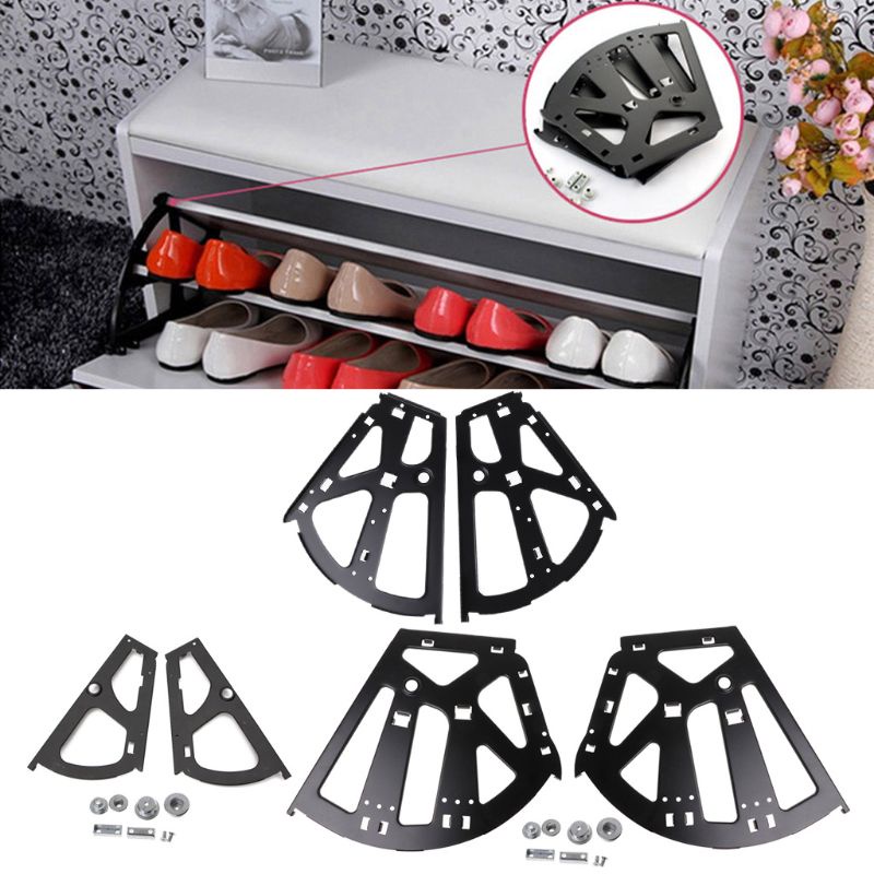 Pcf * 1 Cặp Bản Lề 1 / 2 / 3 Lớp Dạng Lật Màu Đen Thay Thế Dành Cho Tủ Giày