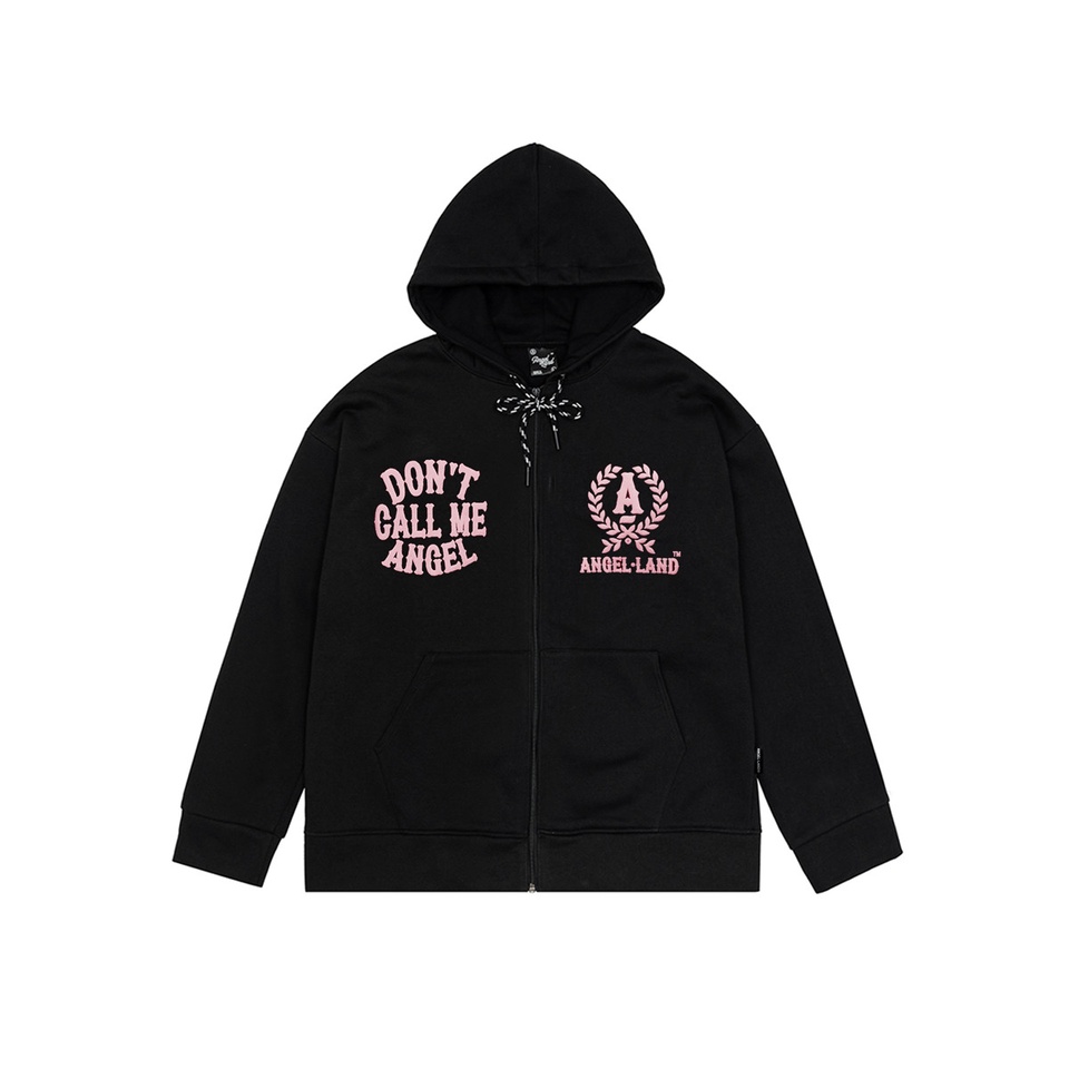 Áo Khoác Hoodie Khoá Kéo Angel-Land Don't Call Me Angel Black Zip Hoodie Nỉ Bông - DAZ