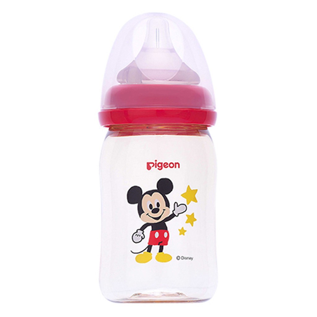 Bình Pigeon cổ rộng 160ml phiên bản hoạt hình (nhiều loại)CHÍNH HÃNG thuận tiện khi mang theo bình đi xa