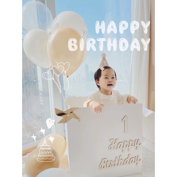 [Mã LIFEXANH03 giảm 10% đơn 500K] Chữ happy birthday chất gỗ trang trí sinh nhật và combo đủ số