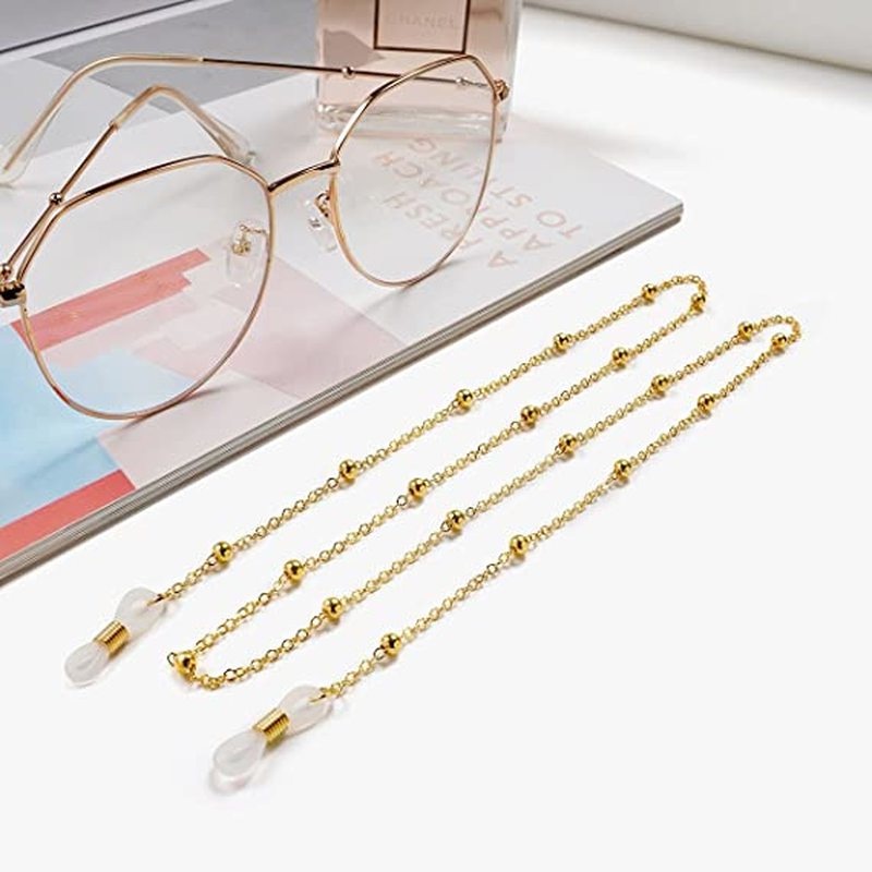 Dây đeo mắt kính xỏ hạt kim loại thời trang unisex độc đáo