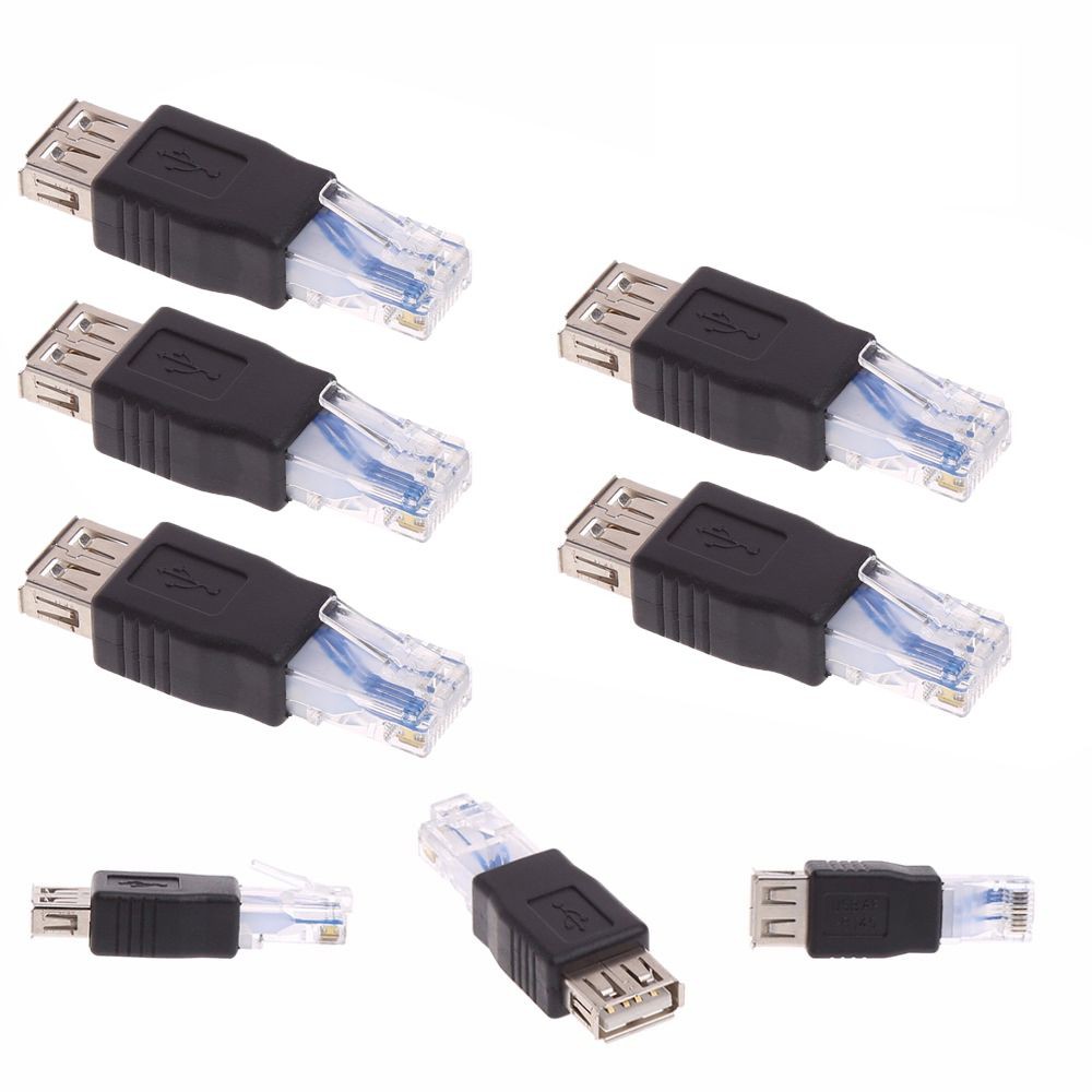 Set 1 / 3 / 5 Đầu Chuyển Đổi Usb Type A Female Sang Rj45 Male