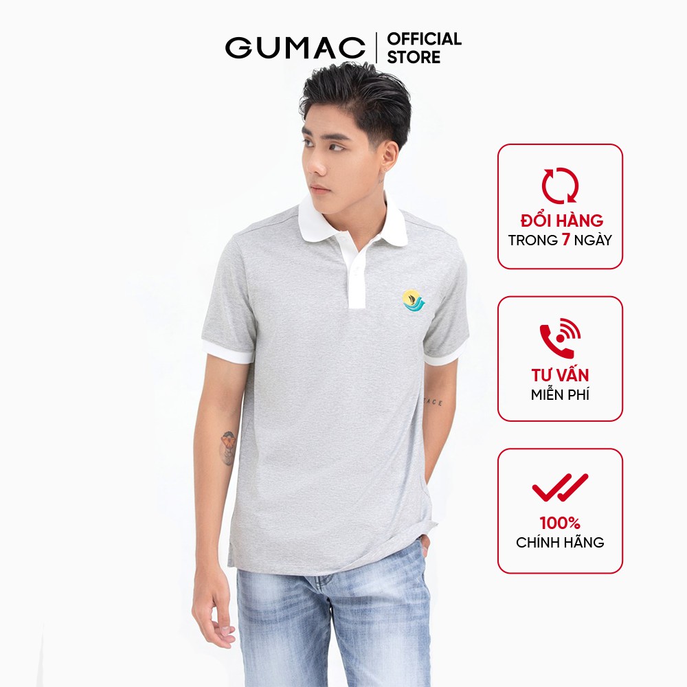 [Mã WABRGD12 giảm 10% đơn 250K] Áo thun polo nam phối bo cổ GUMAC ATNB6101