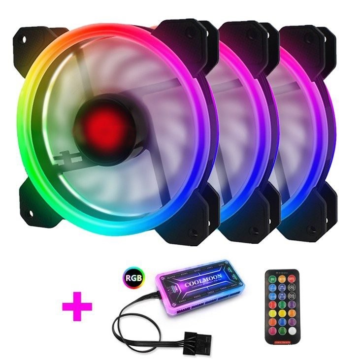 Bộ kit 3 Fan Led RGB + Hub COOLMOON