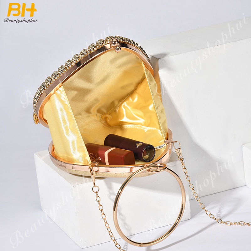 Túi Xách Đính Đá Hình Giọt Nước Phong Cách Âu Mỹ Thời Trang Dự Tiệc Cho Nữ