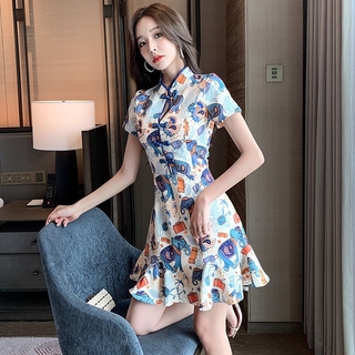 Đầm Sườn Xám Cách Tân Phong Cách Retro Cho Nữ