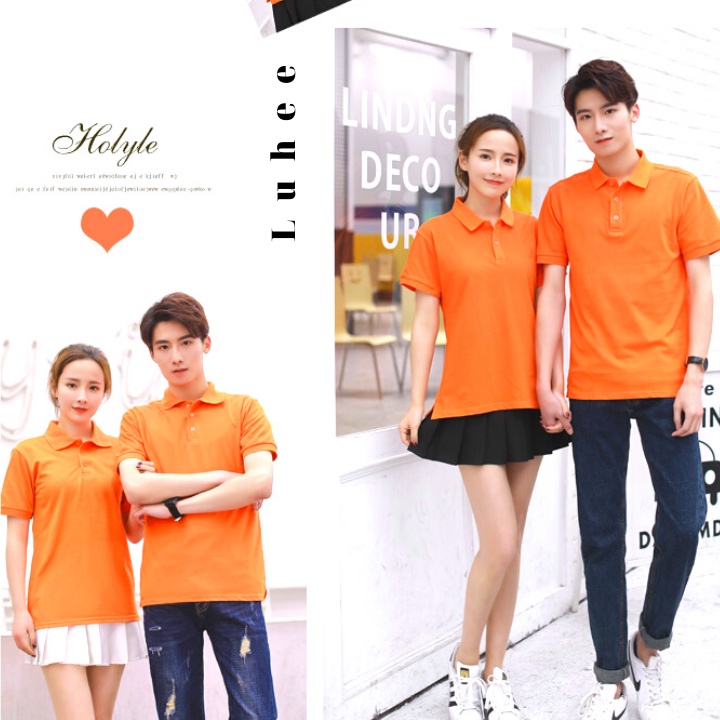 Áo POLO màu CAM - Áo phông Trơn Nam Nữ,ngắn tay có cổ,vải cao cấp không xù,co dãn 4 chiều. Nhận IN ẤN theo yêu cầu