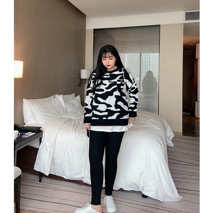 BIGSIZE Quần nỉ giả jean giữ nhiệt lót lông dày EMSTYLE màu đen (55-90kg)