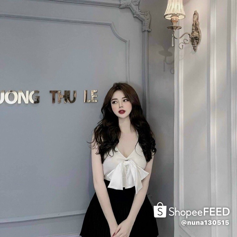 ẢNH THẬT TRẢI SÀN - ÁO LEN NƠ ĐÍNH NGỌC