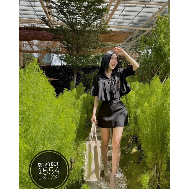 [ CHUBBY BIGSIZE ] Set áo cột chân váy có lót size từ 55-90kg