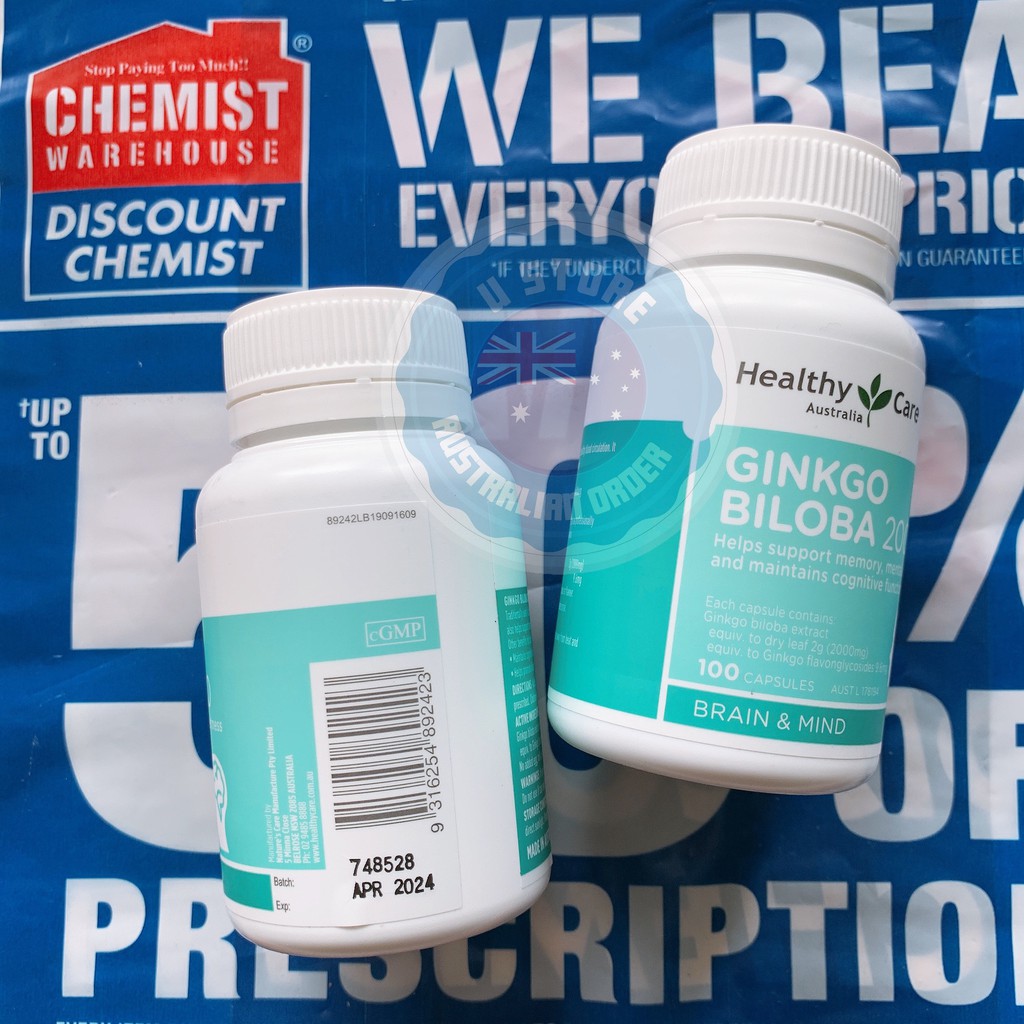 Bổ não  Healthy Care Ginkgo Biloba 2000mg - 100 viên