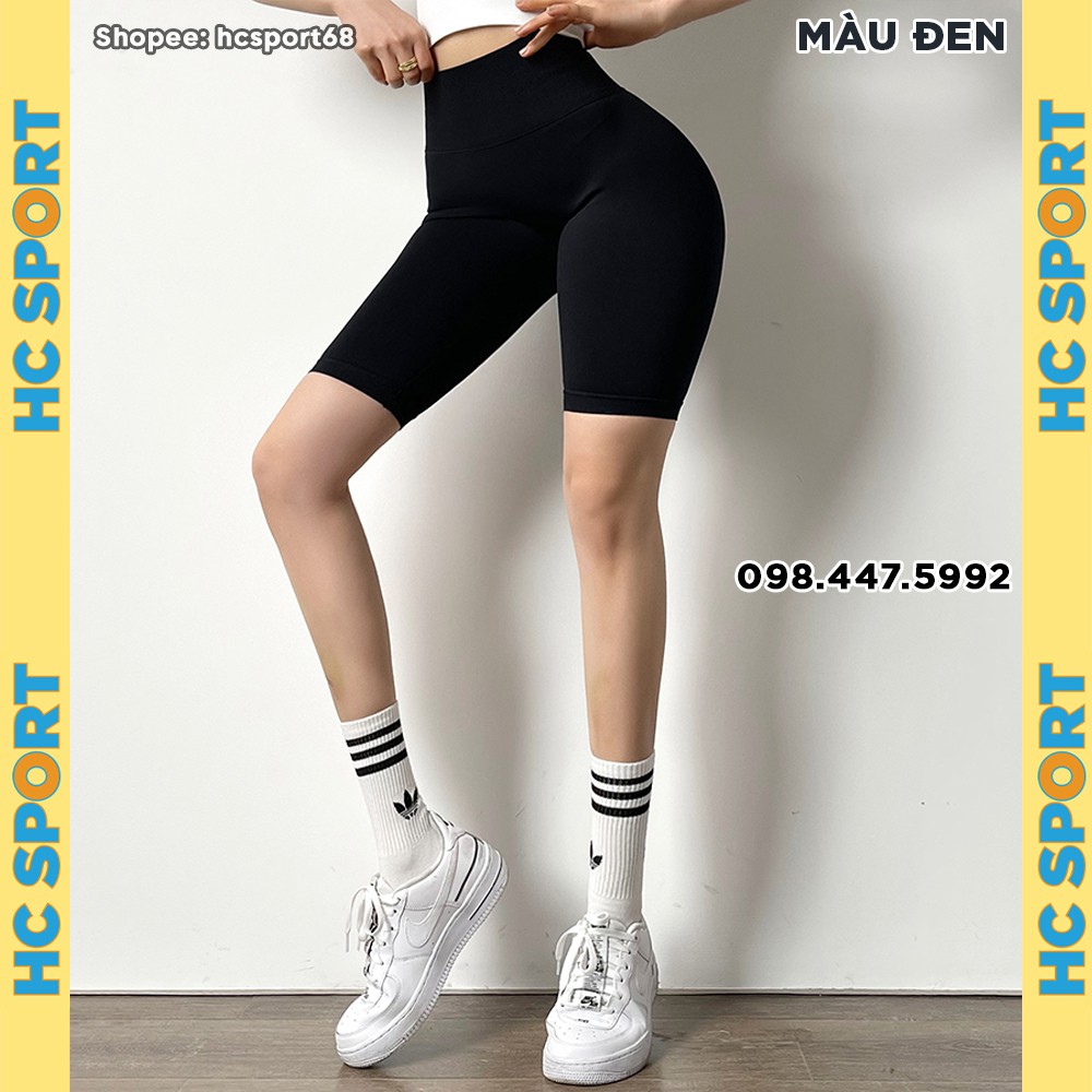 Quần tập gym nữ chun mông Mitao Girl QL09 dáng ngố lửng biker, lưng cao nâng mông tập yoga thể thao - HcSport68