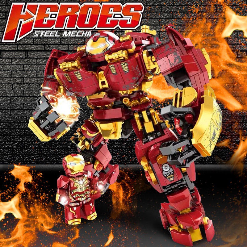 ✚┅✴Tương thích với các khối Lego, Người sắt, Áo giáp chống Hulk, Robot thông minh, Đồ chơi trẻ em 6-10 tuổi 14 lắp ráp