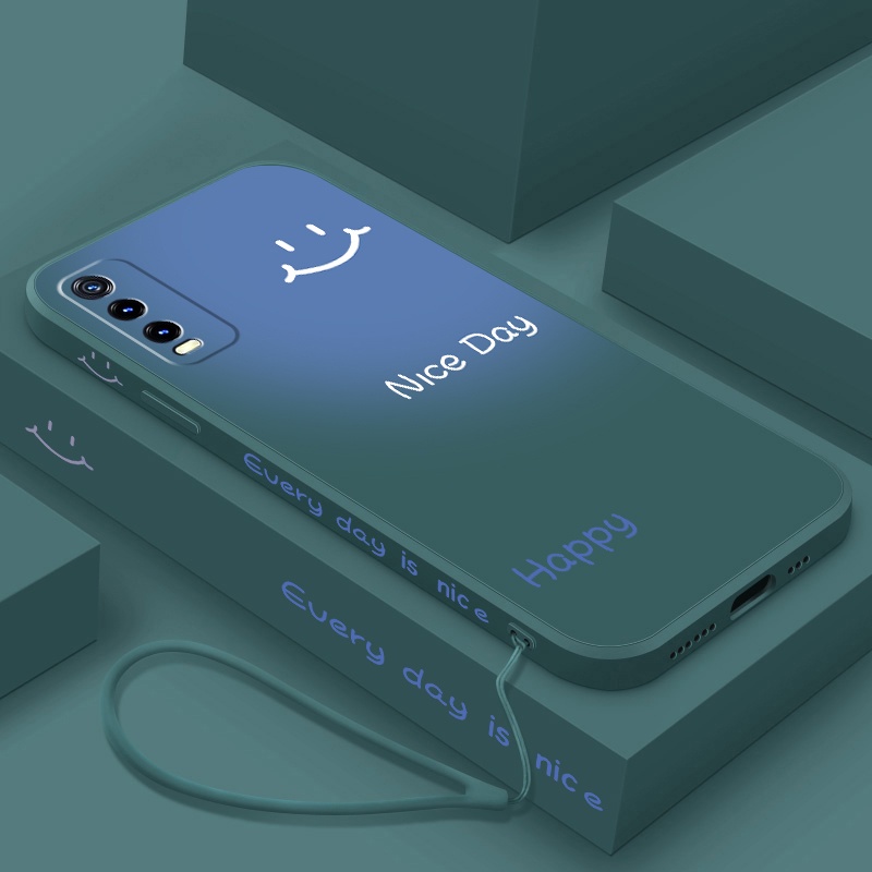 Ốp Điện Thoại silicone Mềm Siêu Mỏng Màu Tương Phản In Hình Mặt Cười Cho Vivo y20 y20s y20i y12s y12a y30 y31