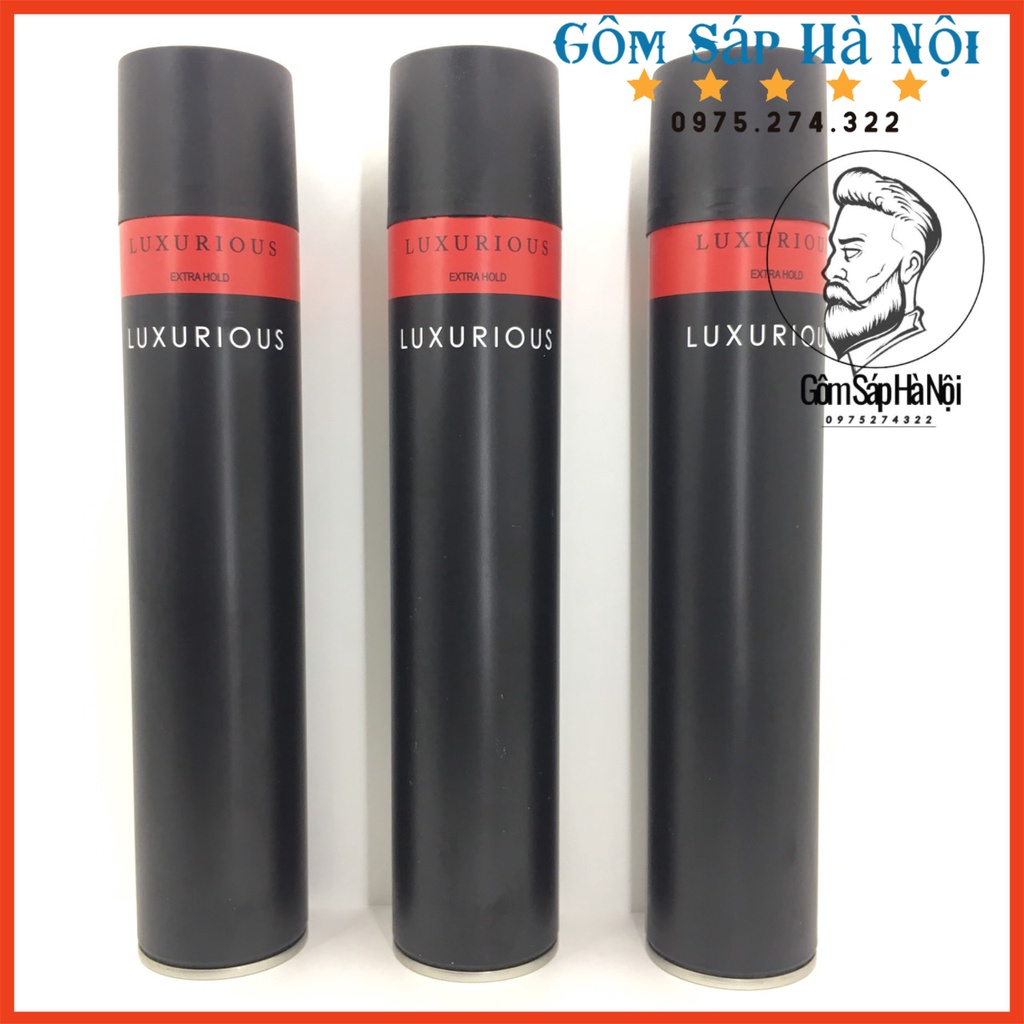 COMBO  Gôm Xịt Tóc LUXURIOU 400ML CHUẨN SALON + Sáp Vuốt Tóc SHENG KOU