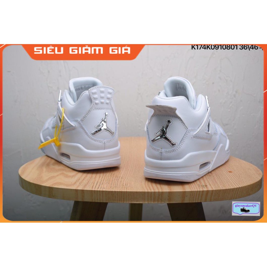 (FREESHIP+HỘP) Video Giày thể thao AIR JORDAN 4 Retro Pure money full trắng siêu đẹp cho nam và nữ siêu đẹp