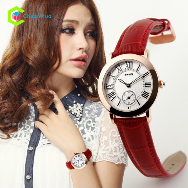 Đồng hồ Nữ Dây Da Skmei 1083 tia giây dưới DHA453