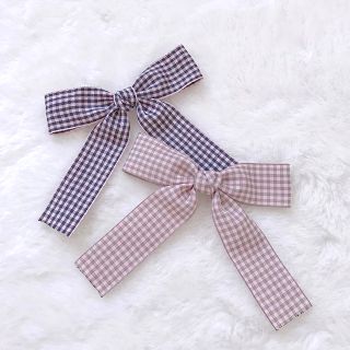Cột tóc, kẹp tóc nơ caro nhí