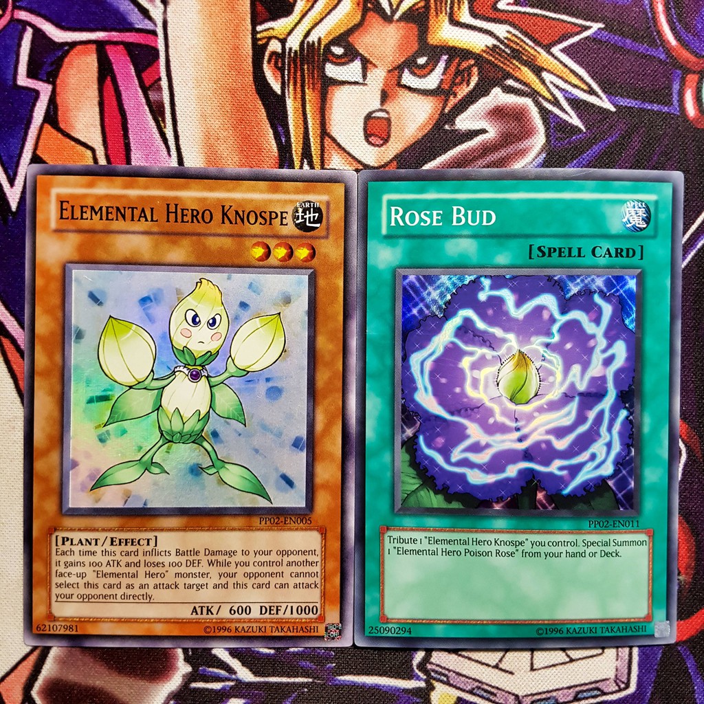 Bộ thẻ bài Yugioh | Elemental HERO Knospe & Rose Bud.