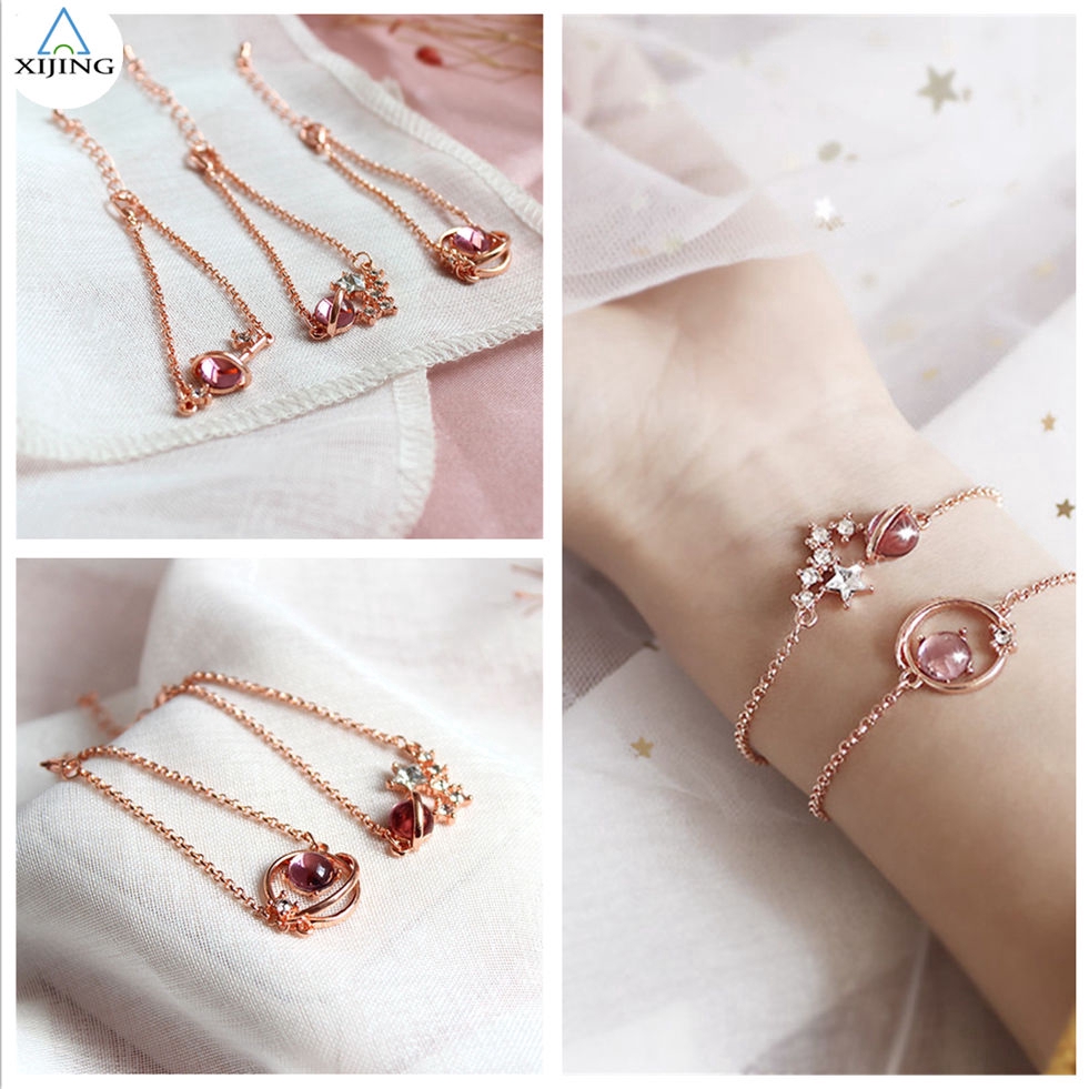 Vòng đeo tay chuỗi hạt mạ vàng phong cách Hàn Quốc thời trang cho nữ