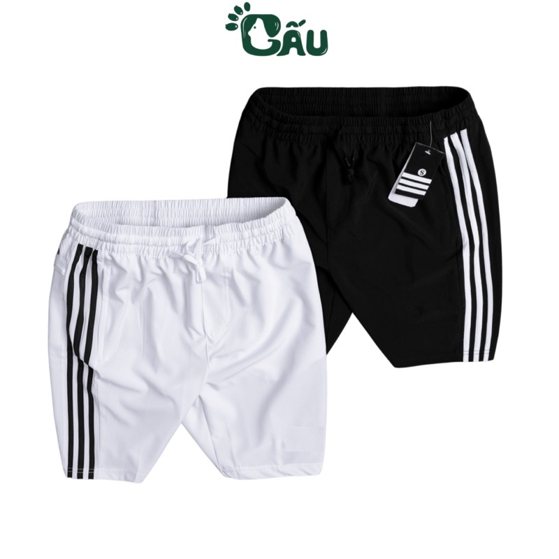 Quần 3 sọc Gấu 194 short thun thể thao vải co dãn ,mềm mịn - from slimfit - SHORT