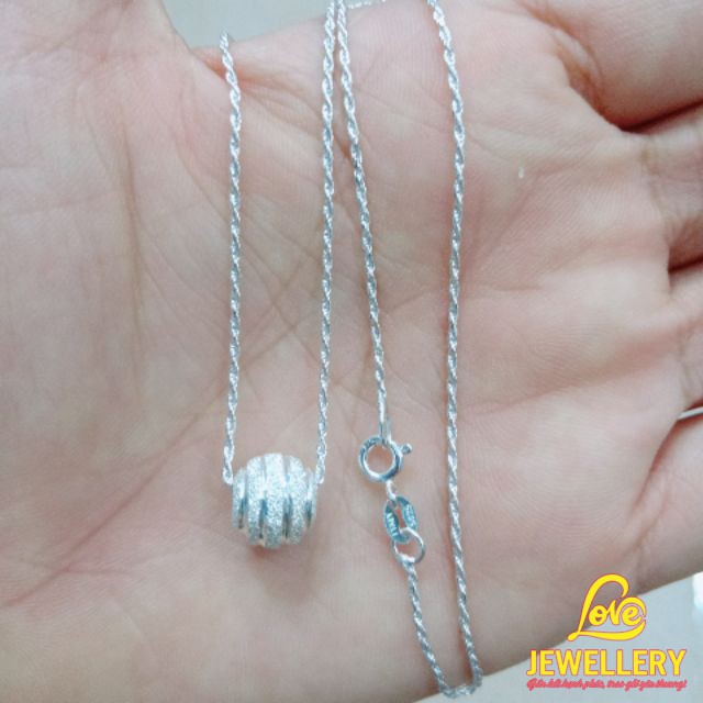 Dây Chuyền Bạc TNC JEWELLERY Mặt Quả Cầu Đính Đá Cắt Phay Cho Nữ