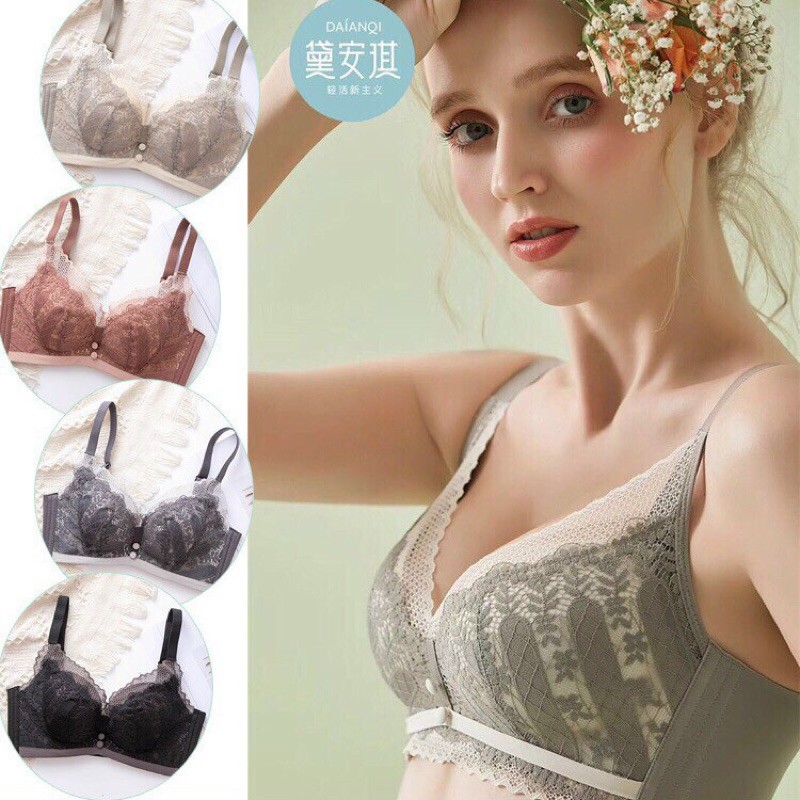 Bộ Đồ Lót Nữ Đệm Dày Thông Hơi Không Gọng Phối Ren Cao Cấp 655