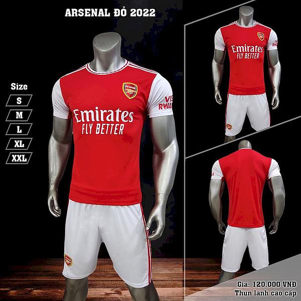 Bộ quần áo đá banh ARSENAL 22/23 của Justplay - vải thấm hút mồ hôi,thoáng mát- hàng phân phối chính hãng