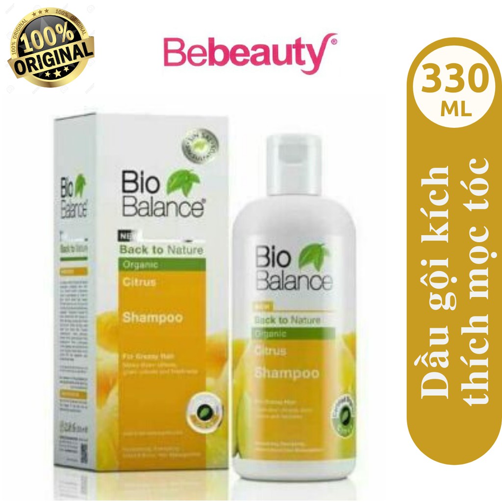 Dầu gội hữu cơ kích thích mọc tóc chiết xuất chanh Bio Balance Thổ Nhĩ Kỳ cho tóc dầu nhờn rít 330ml - 0803890
