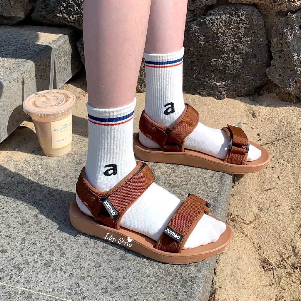 𝐢𝐃É𝐏 𝐆𝐋𝟎𝟔𝟐 Giày sandal đi mưa nữ 2 quai ngang nhựa đi học đi biển chống trơn trượt